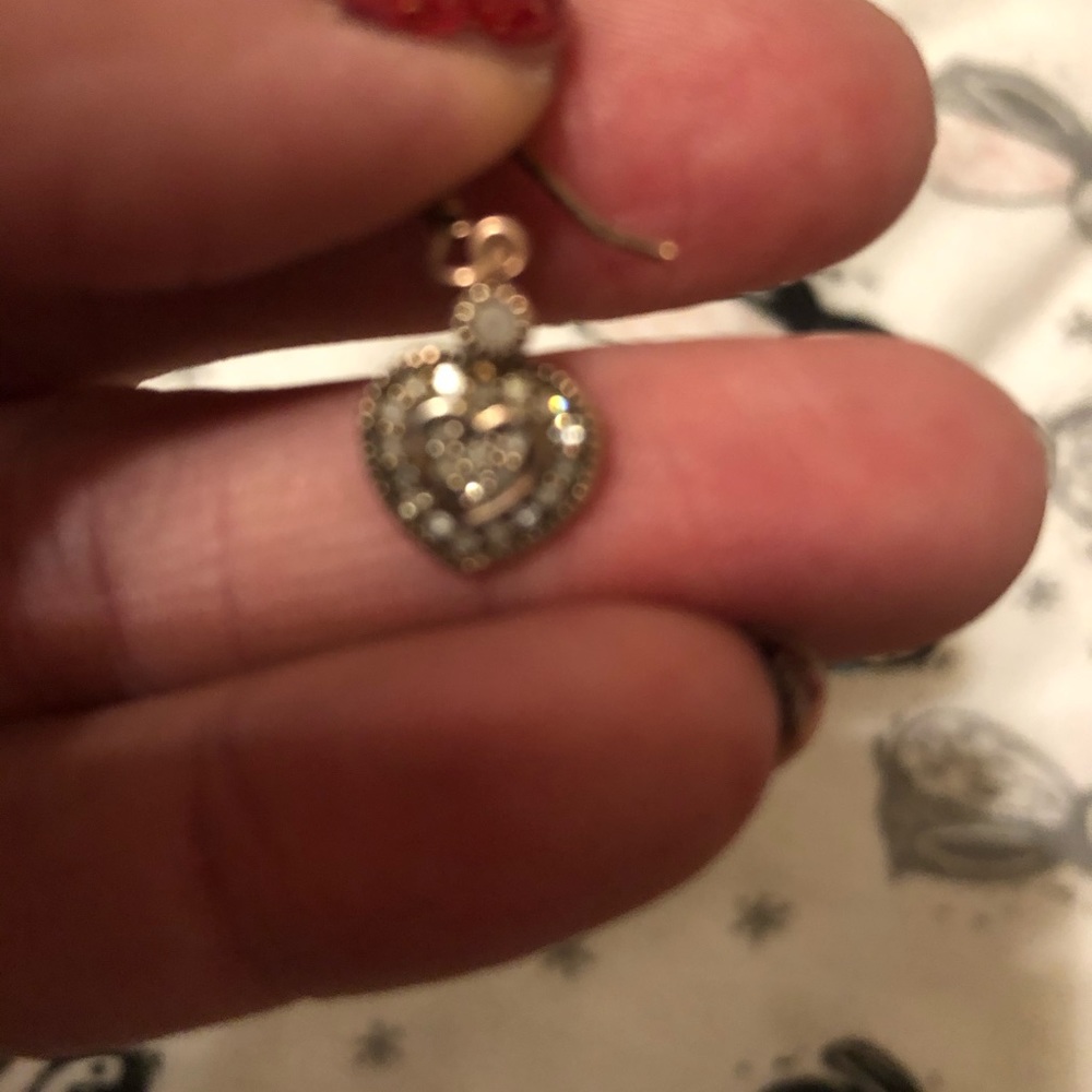 Sterling silver and diamond earrings